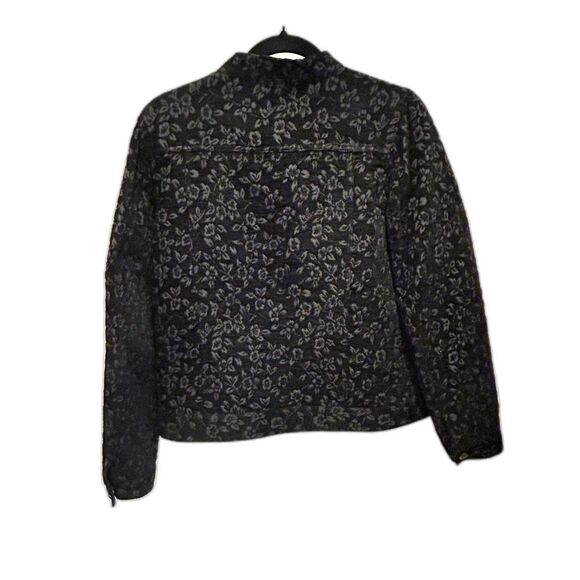 Charter Club Black Tapestry Floral Jacket - Size Medium - Picture 2 of 4